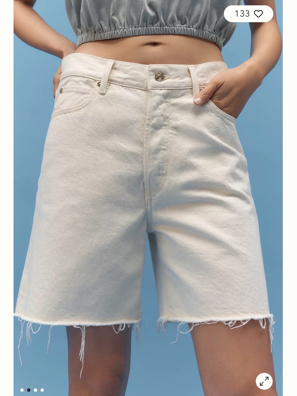 FRAME White Denim “Timeless” short